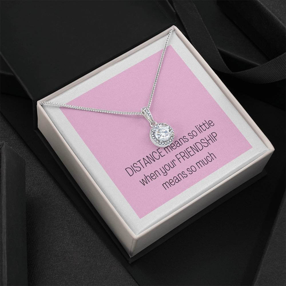 14K White Gold Finish Dazzling Eternal Hope Necklace Gift For Long Distance Friendship - Camili Bel Creations Gift Shop