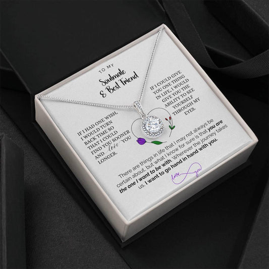 To My Soumate and Best Friend, Eternal Hope Necklace Gift, 14K White Gold Finish. - Camili Bel Creations Gift Shop