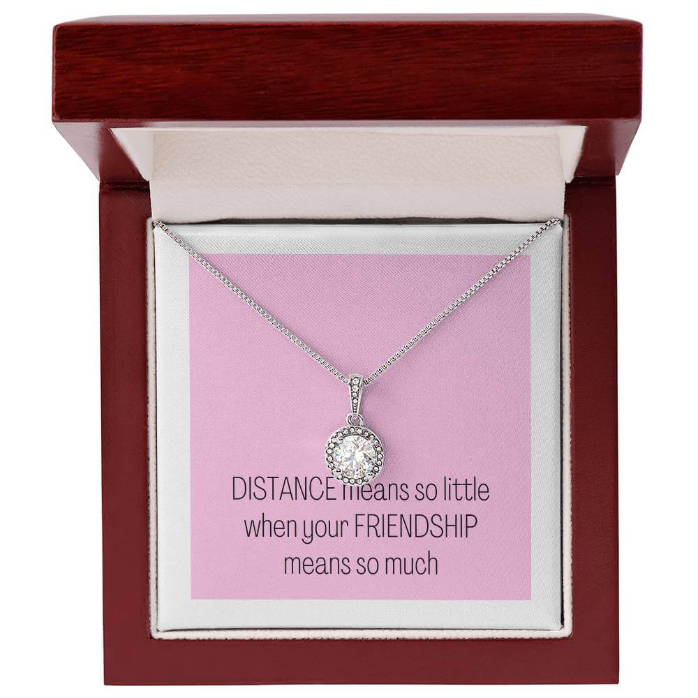 14K White Gold Finish Dazzling Eternal Hope Necklace Gift For Long Distance Friendship - Camili Bel Creations Gift Shop