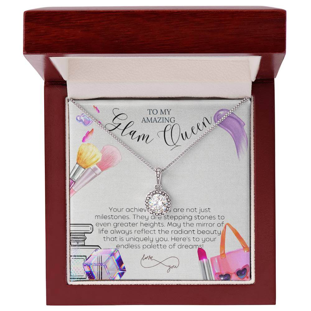 14K White Gold Finish Dazzling Eternal Hope Necklace Gift For An Amazing Glam Queen - Camili Bel Creations Gift Shop