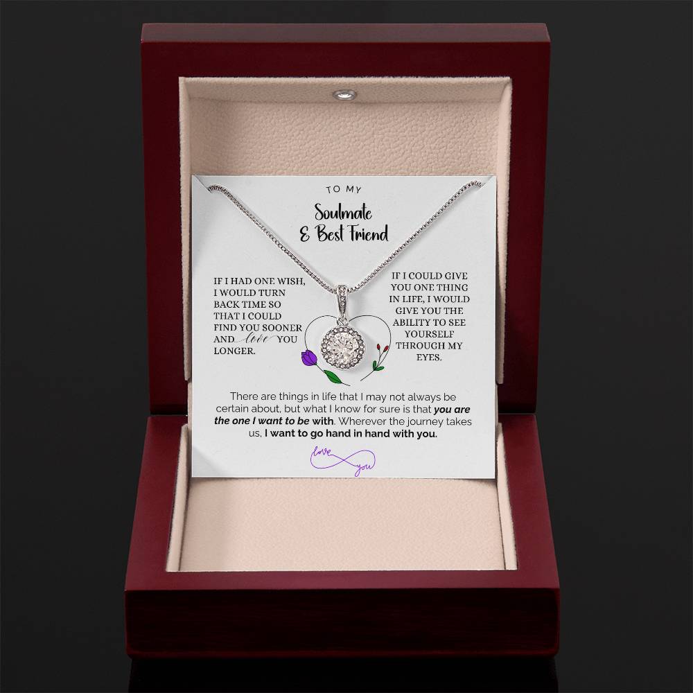 To My Soumate and Best Friend, Eternal Hope Necklace Gift, 14K White Gold Finish. - Camili Bel Creations Gift Shop
