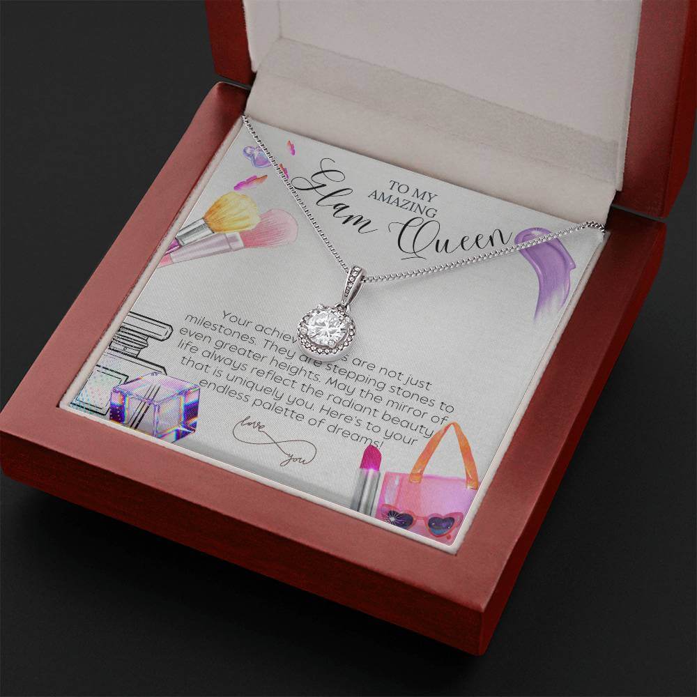 14K White Gold Finish Dazzling Eternal Hope Necklace Gift For An Amazing Glam Queen - Camili Bel Creations Gift Shop