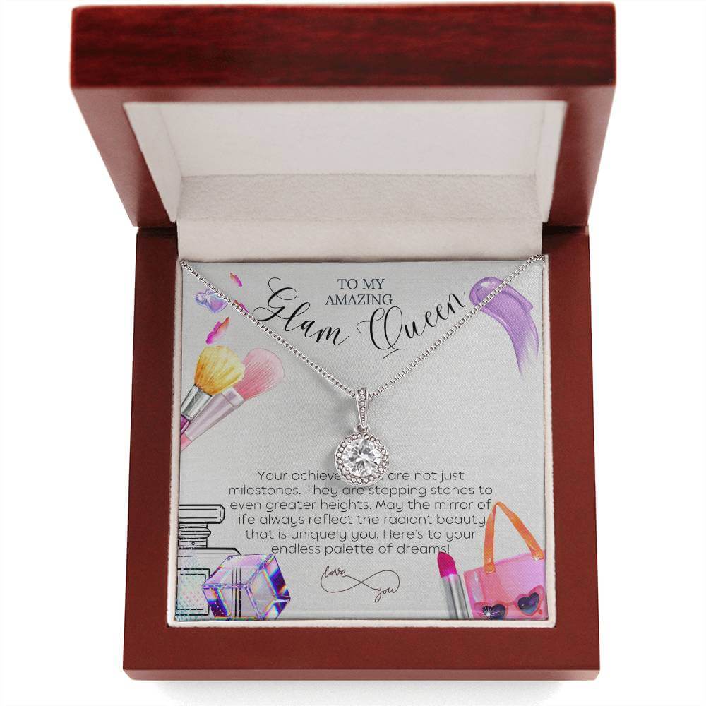 14K White Gold Finish Dazzling Eternal Hope Necklace Gift For An Amazing Glam Queen - Camili Bel Creations Gift Shop