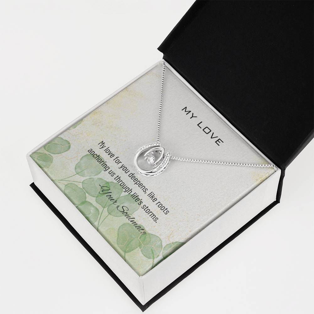 Lucky In Love 14K White Finish Gold Necklace I Gift To My Love I Gift For Soulmate, Girl Friend - Camili Bel Creations Gift Shop