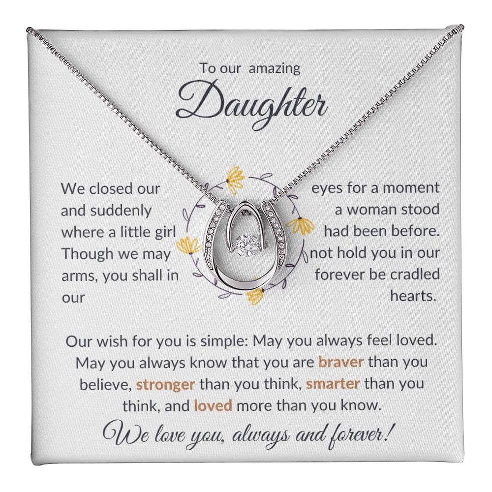 To Our Amazing Daughter, Stunning Lucky In Love Necklace Gift For Her. - Camili Bel Creations Gift Shop