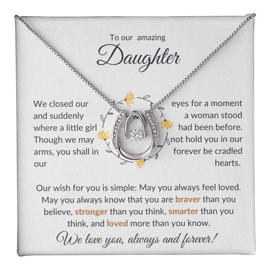 To Our Amazing Daughter, Stunning Lucky In Love Necklace Gift For Her. - Camili Bel Creations Gift Shop