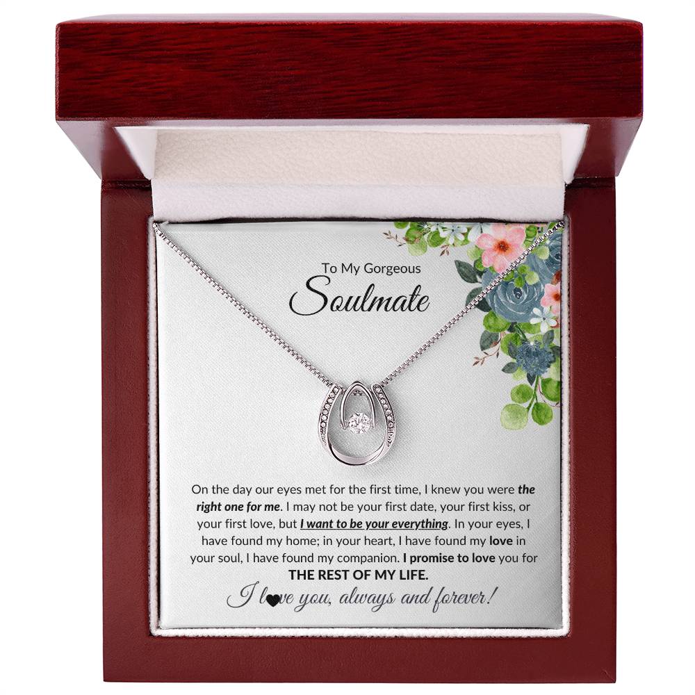 To My Gorgeous Soulmate I Lucky In Love Necklace - Camili Bel Creations Gift Shop