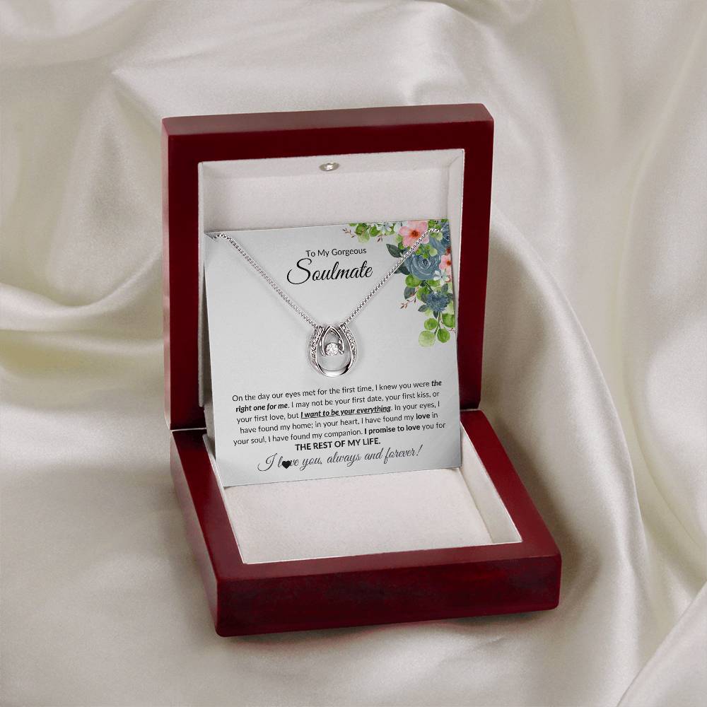 To My Gorgeous Soulmate I Lucky In Love Necklace - Camili Bel Creations Gift Shop