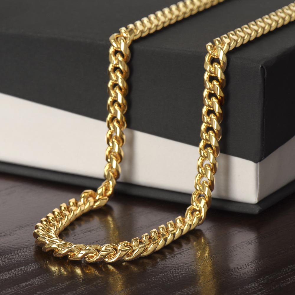 Happy Birthday Day Gift For Dad - 14K Yellow Gold Cuban Link Chain - Camili Bel Creations Gift Shop