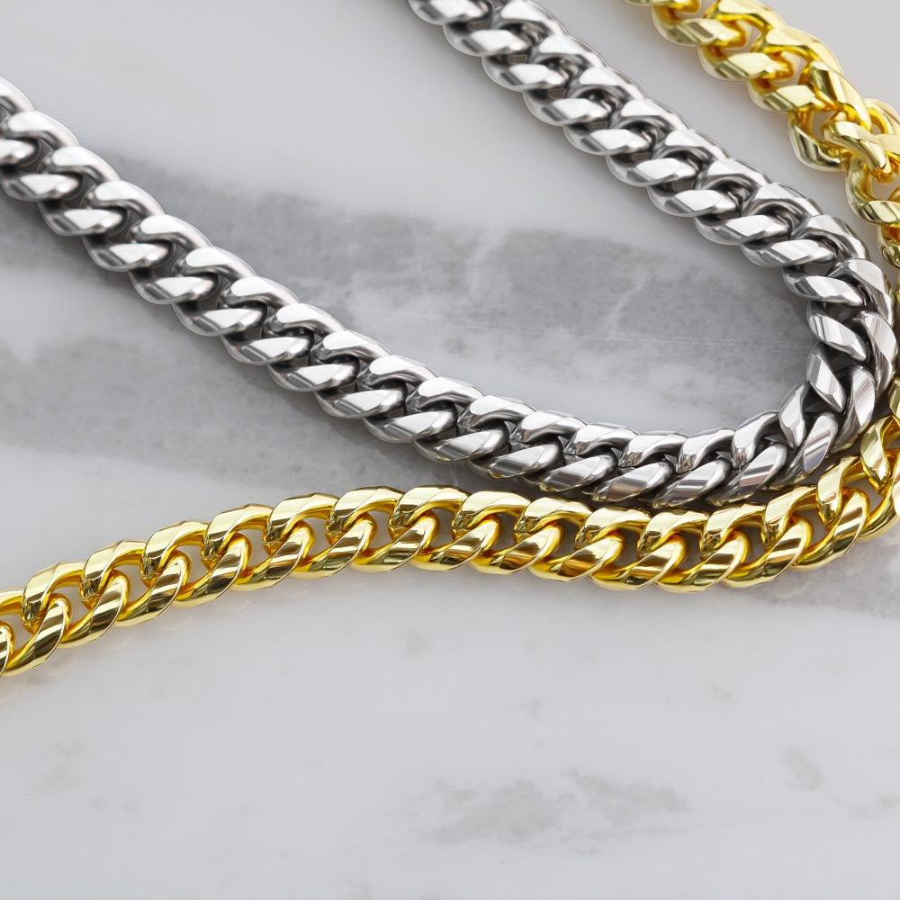 Happy Birthday Day Gift For Dad - 14K Yellow Gold Cuban Link Chain - Camili Bel Creations Gift Shop