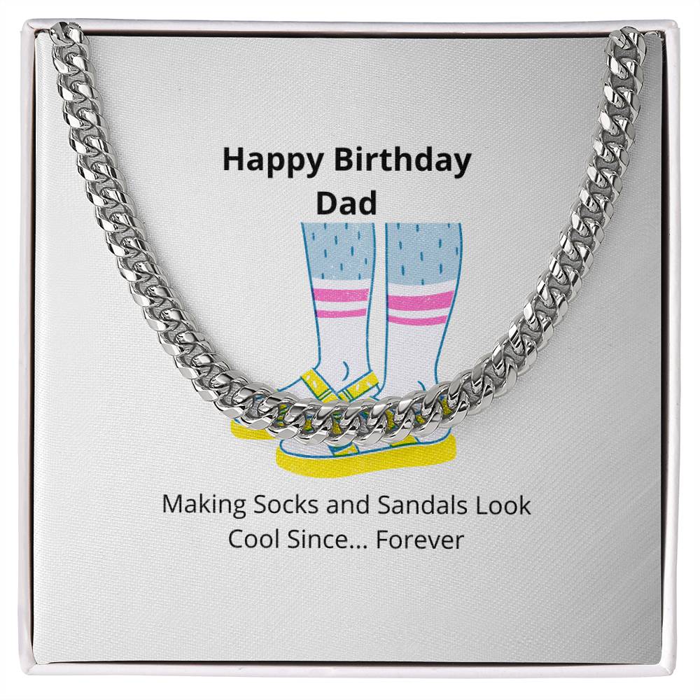 Happy Birthday Day Gift For Dad - 14K Yellow Gold Cuban Link Chain - Camili Bel Creations Gift Shop