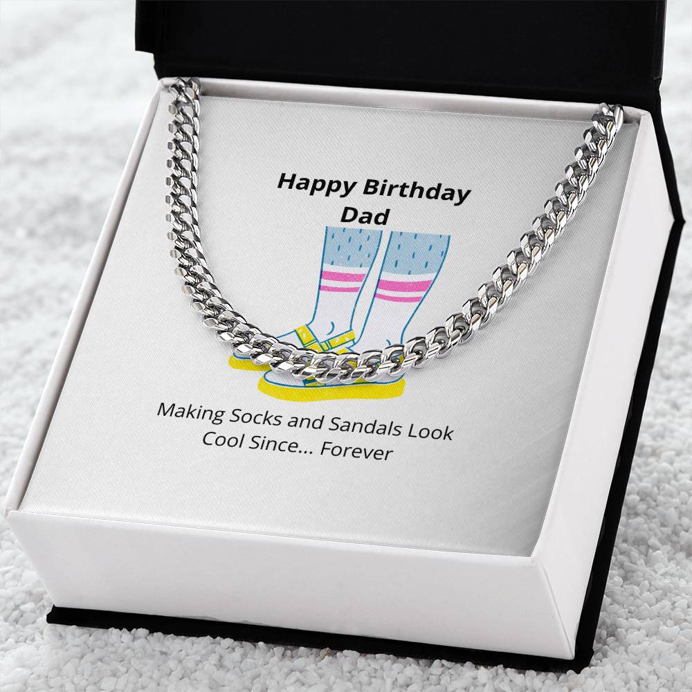 Happy Birthday Day Gift For Dad - 14K Yellow Gold Cuban Link Chain - Camili Bel Creations Gift Shop