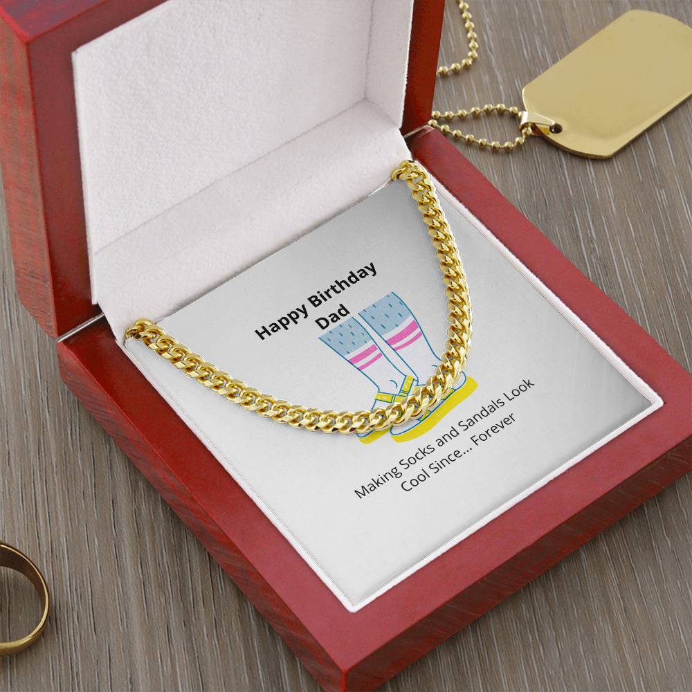 Happy Birthday Day Gift For Dad - 14K Yellow Gold Cuban Link Chain - Camili Bel Creations Gift Shop
