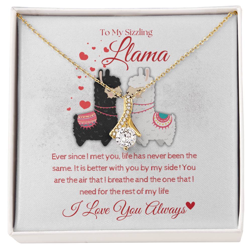 To My Sizzling Llama : Alluring Beauty Necklace Pendant - Gift for Her - Camili Bel Creations Gift Shop