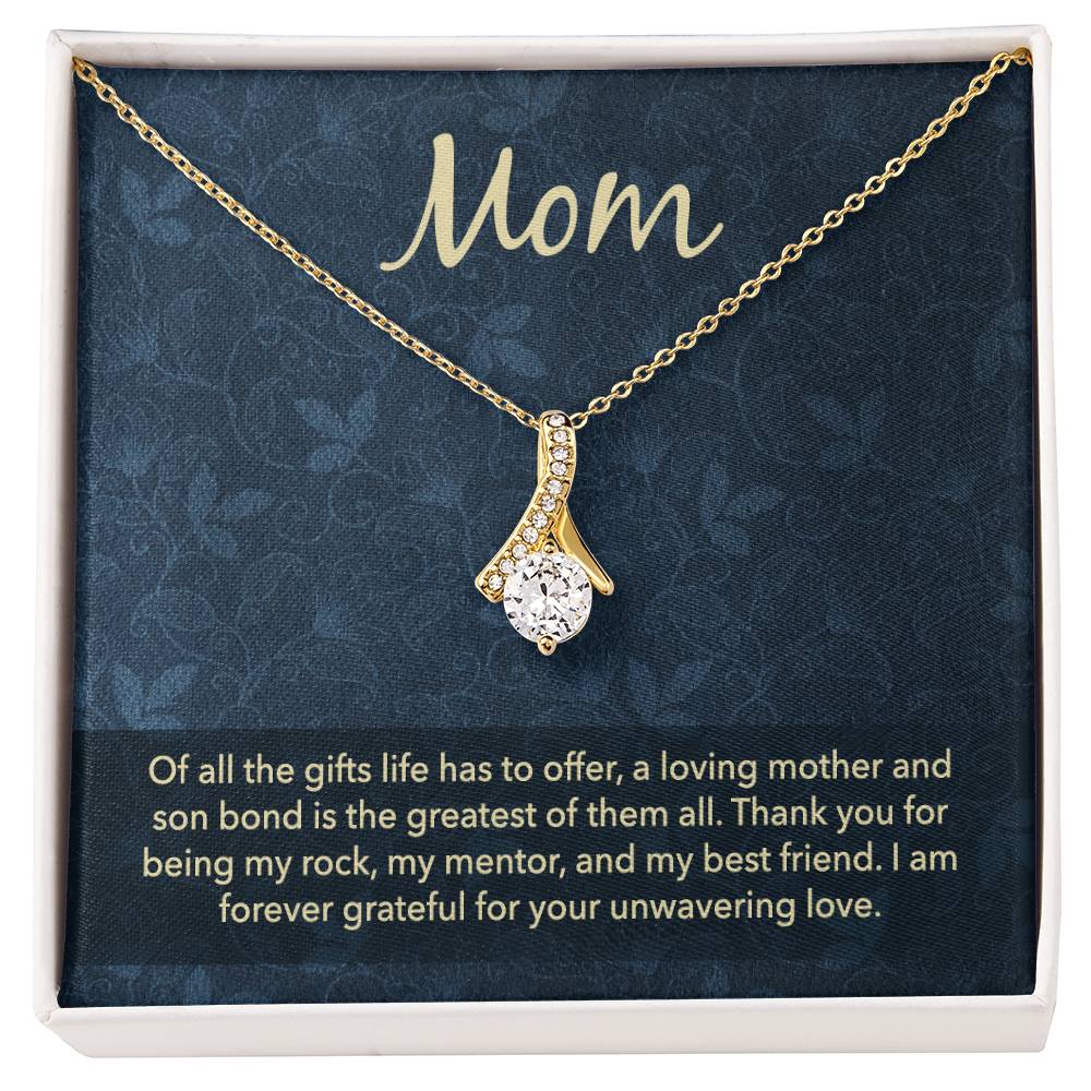 Alluring Beauty Necklace with Son's Heartfelt Message Card for Mother's Day Gift - Camili Bel Creations Gift Shop