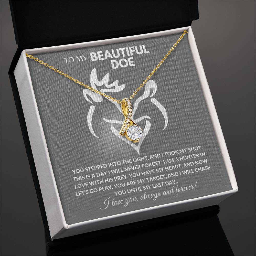 To My Beautiful Doe, 18K Gold Finish Alluring Beauty Necklace, Stunning Gift For Her - Camili Bel Creations Gift Shop