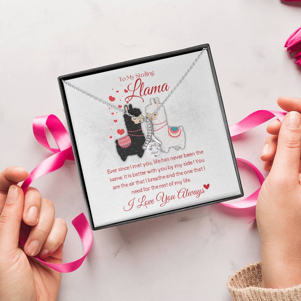 To My Sizzling Llama : Alluring Beauty Necklace Pendant - Gift for Her - Camili Bel Creations Gift Shop