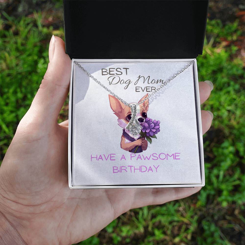 18 K Gold Finish Alluring Beauty Necklace For Best Dog Mom Ever - Camili Bel Creations Gift Shop