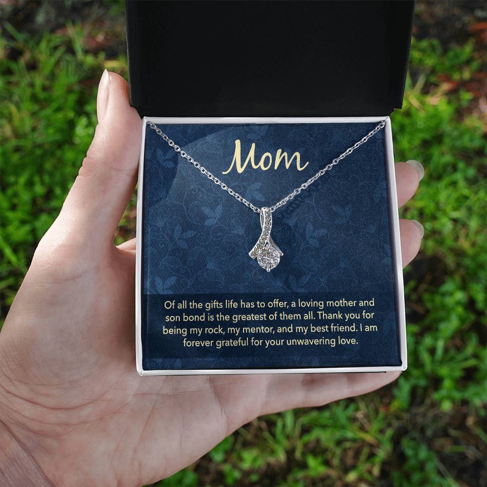 Alluring Beauty Necklace with Son's Heartfelt Message Card for Mother's Day Gift - Camili Bel Creations Gift Shop