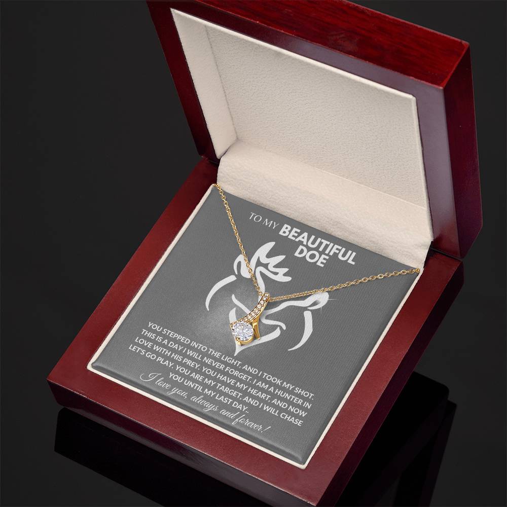 To My Beautiful Doe, 18K Gold Finish Alluring Beauty Necklace, Stunning Gift For Her - Camili Bel Creations Gift Shop