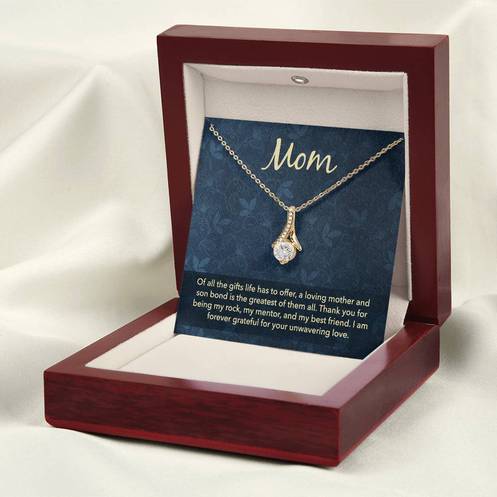 Alluring Beauty Necklace with Son's Heartfelt Message Card for Mother's Day Gift - Camili Bel Creations Gift Shop