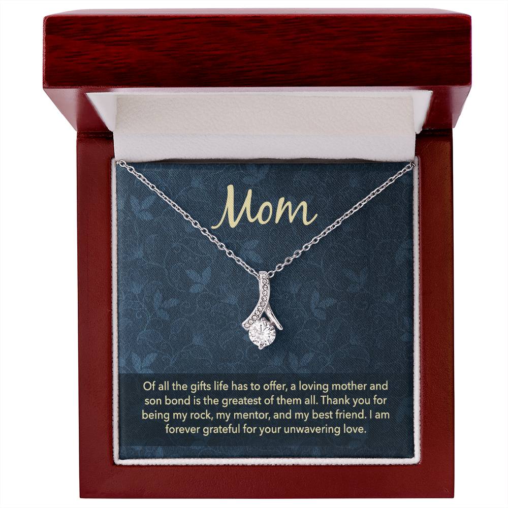 Alluring Beauty Necklace with Son's Heartfelt Message Card for Mother's Day Gift - Camili Bel Creations Gift Shop