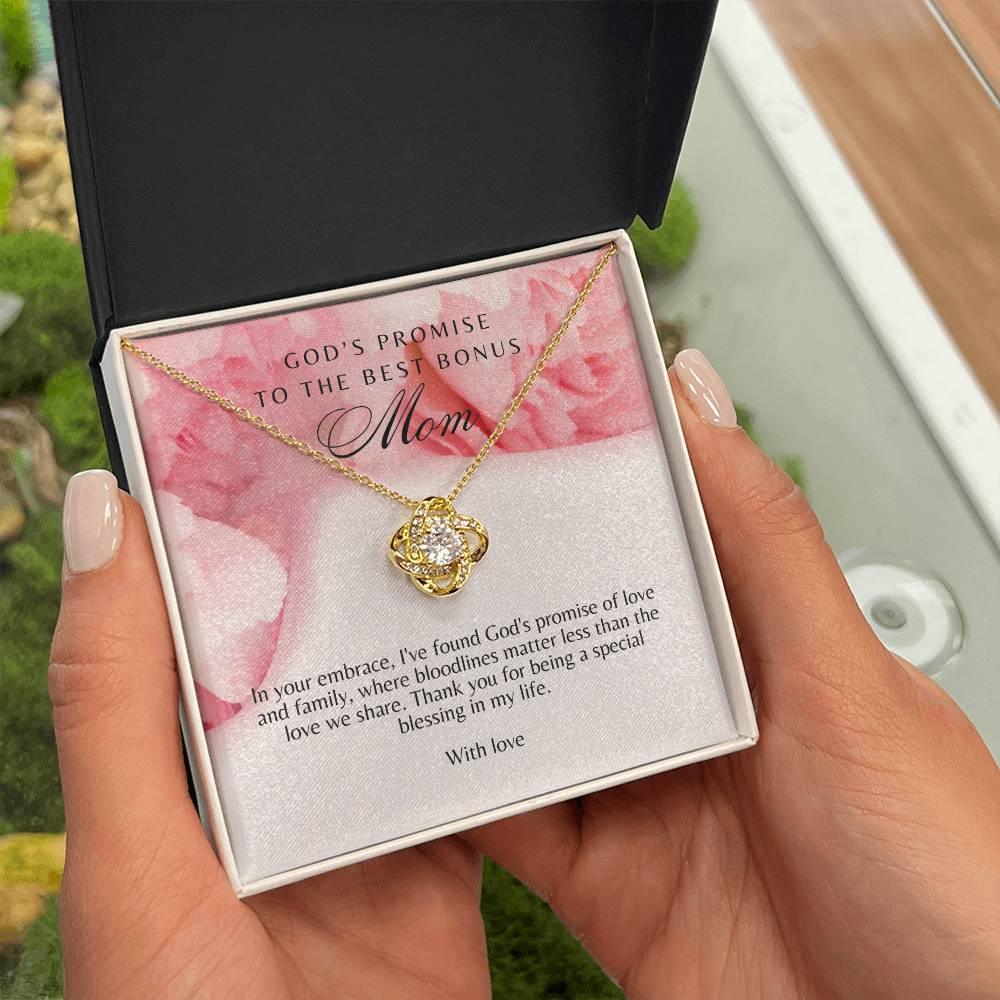 Beautiful Love Knot Necklace for Best Bonus Mom - Camili Bel Creations Gift Shop