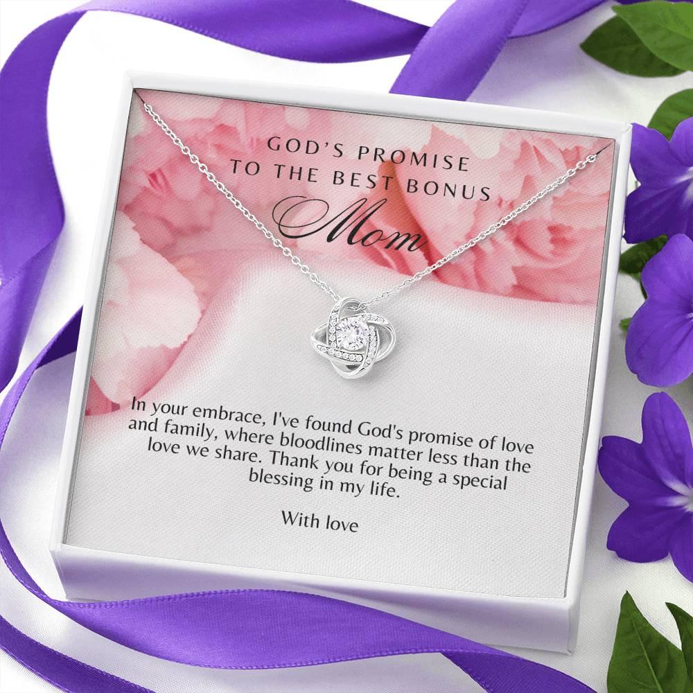 Beautiful Love Knot Necklace for Best Bonus Mom - Camili Bel Creations Gift Shop