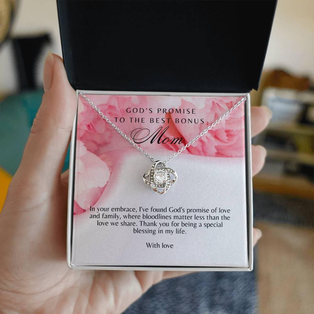 Beautiful Love Knot Necklace for Best Bonus Mom - Camili Bel Creations Gift Shop