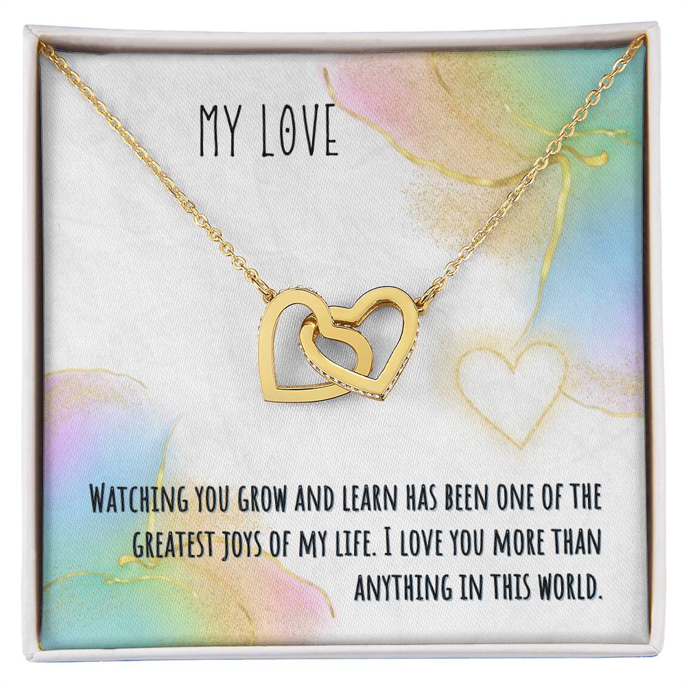 Daughter - Interlocking Hearts Necklace - Perfect Gift For Her - Camili Bel Creations Gift Shop