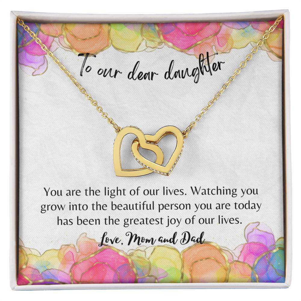 Daughter - Interlocking Hearts Necklace - Perfect Gift For Her - Camili Bel Creations Gift Shop