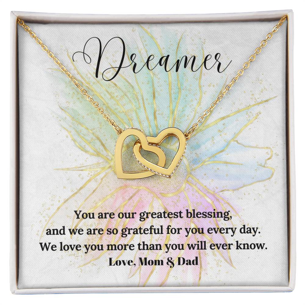 Daughter - Interlocking Hearts Necklace - Perfect Gift For Her - Camili Bel Creations Gift Shop