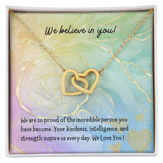 Daughter - Interlocking Hearts Necklace - Perfect Gift For Her - Camili Bel Creations Gift Shop