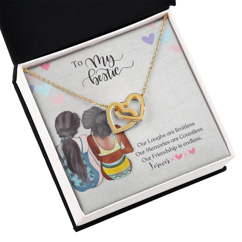 Interlocking Hearts Necklace - Token of Love Best Friend Forever - Camili Bel Creations Gift Shop