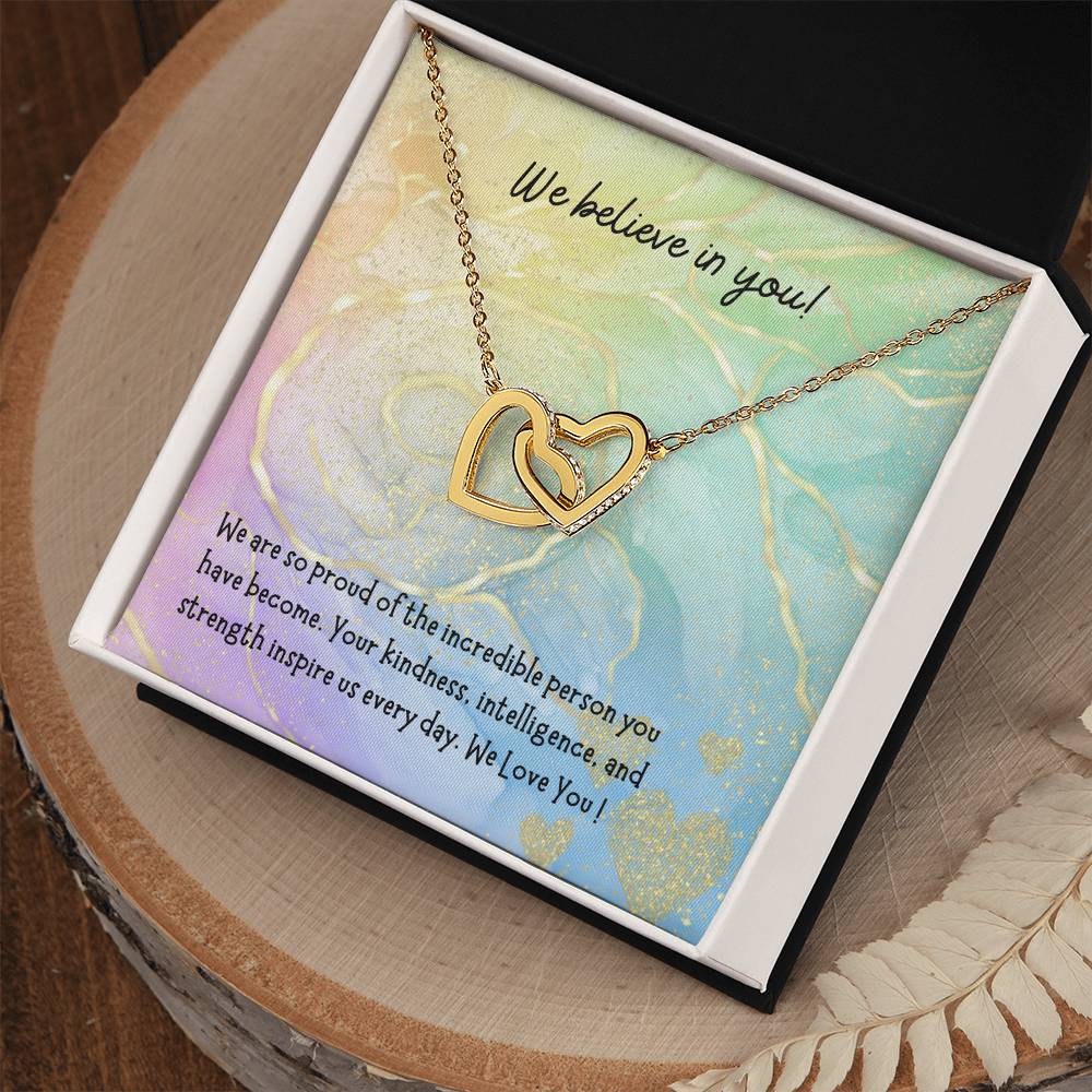 Daughter - Interlocking Hearts Necklace - Perfect Gift For Her - Camili Bel Creations Gift Shop