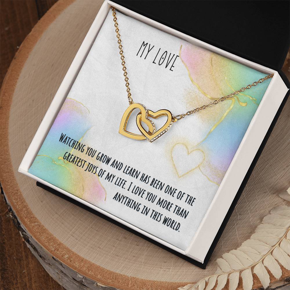 Daughter - Interlocking Hearts Necklace - Perfect Gift For Her - Camili Bel Creations Gift Shop