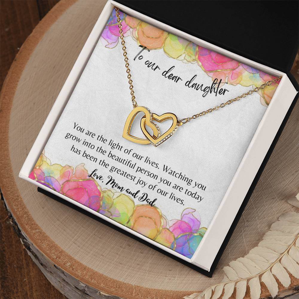 Daughter - Interlocking Hearts Necklace - Perfect Gift For Her - Camili Bel Creations Gift Shop