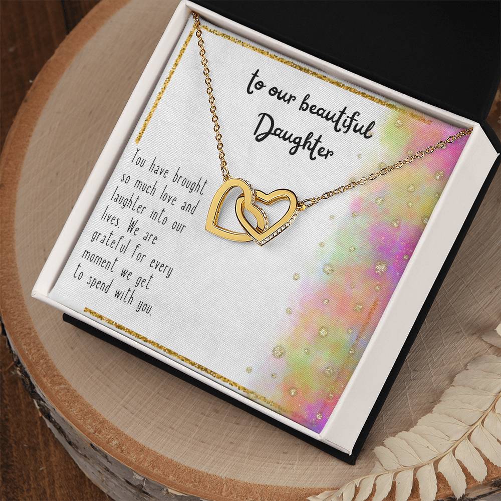 Daughter - Interlocking Hearts Necklace - Perfect Gift For Her - Camili Bel Creations Gift Shop