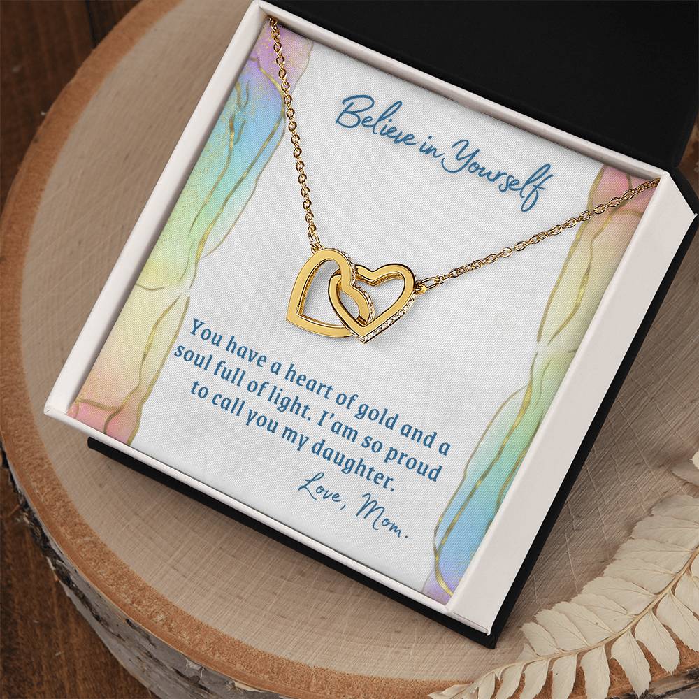 Daughter - Interlocking Hearts Necklace - Perfect Gift For Her - Camili Bel Creations Gift Shop