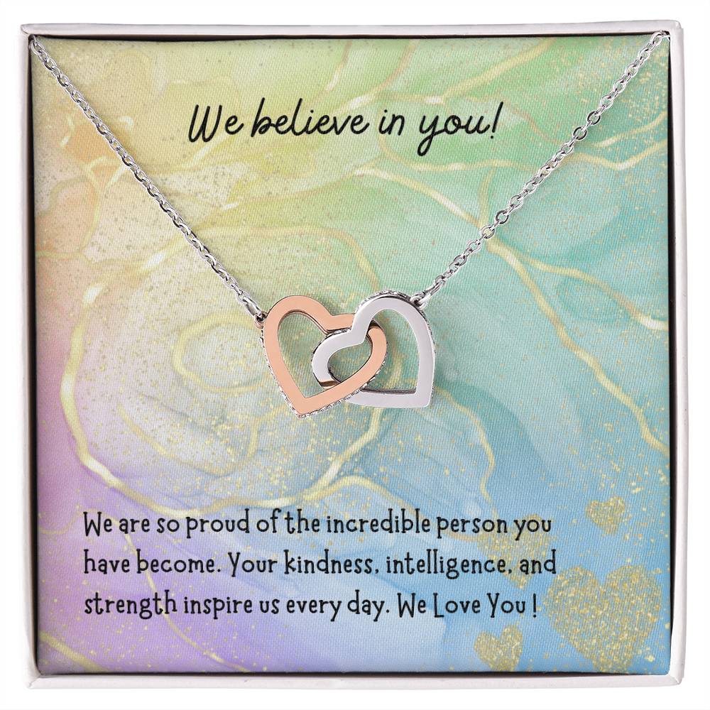 Daughter - Interlocking Hearts Necklace - Perfect Gift For Her - Camili Bel Creations Gift Shop