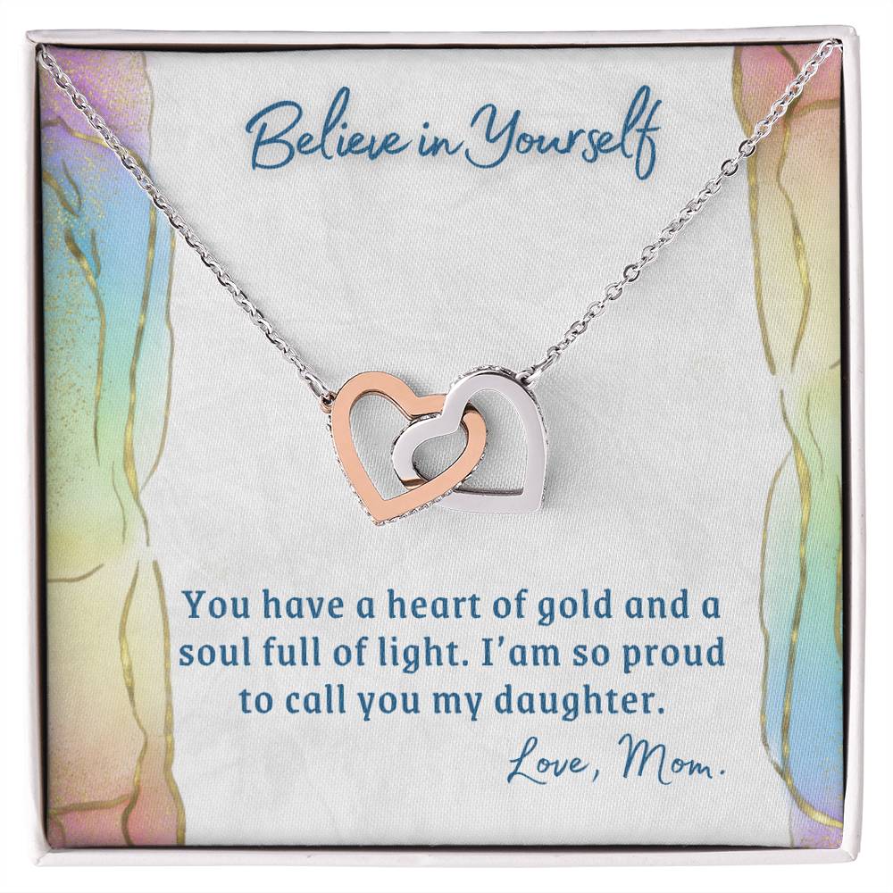 Daughter - Interlocking Hearts Necklace - Perfect Gift For Her - Camili Bel Creations Gift Shop