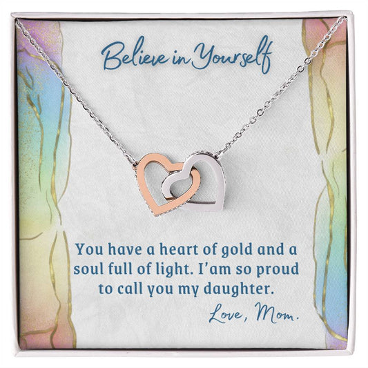 Daughter - Interlocking Hearts Necklace - Perfect Gift For Her - Camili Bel Creations Gift Shop