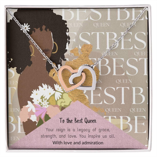 To My Best Queen I Interlocking Heart Necklace - Camili Bel Creations Gift Shop