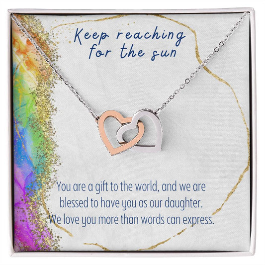 Daughter - Interlocking Hearts Necklace - Perfect Gift For Her - Camili Bel Creations Gift Shop