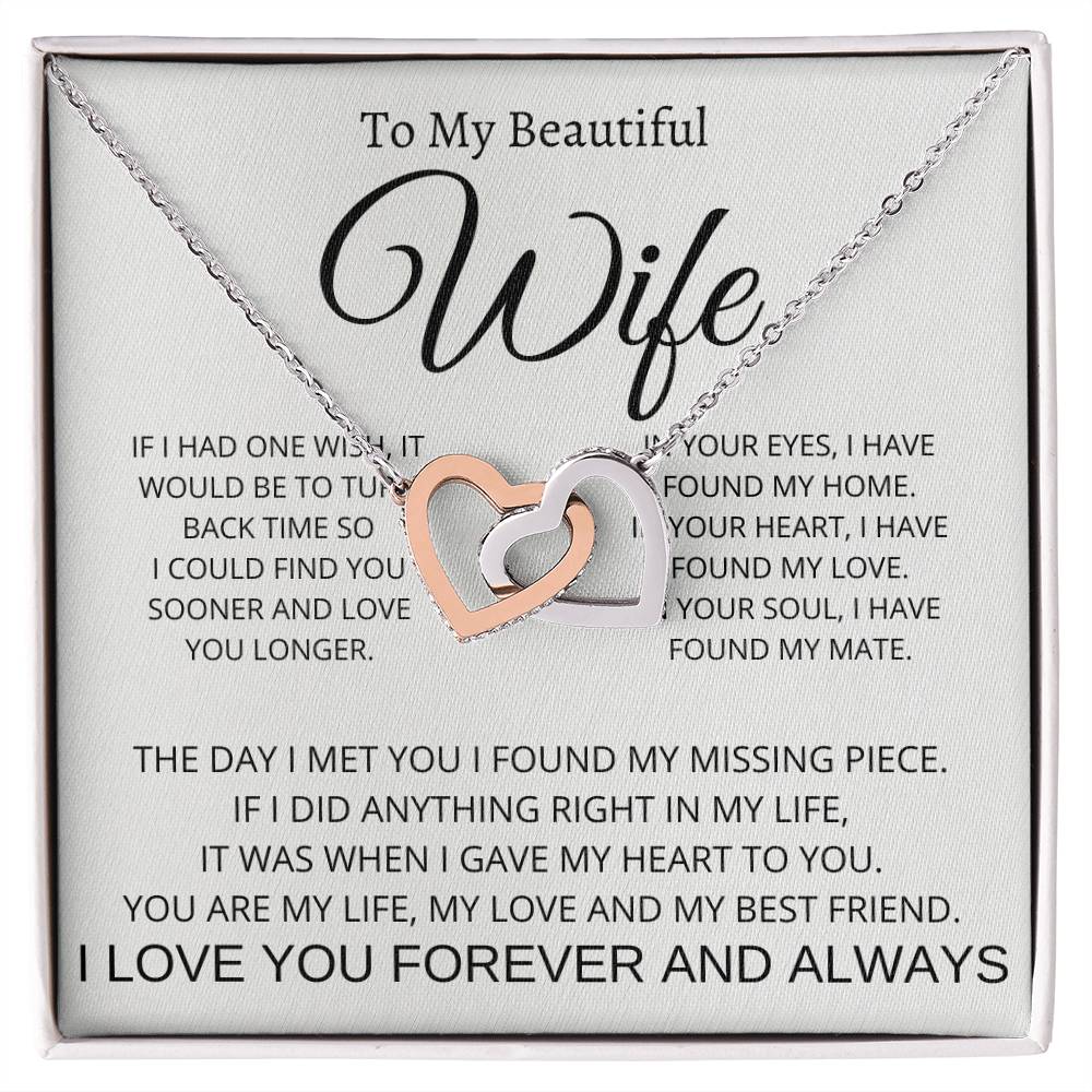 Interlocking Hearts Necklace - Symbol of Eternal Love for Wife - Camili Bel Creations Gift Shop