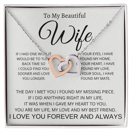 Interlocking Hearts Necklace - Symbol of Eternal Love for Wife - Camili Bel Creations Gift Shop