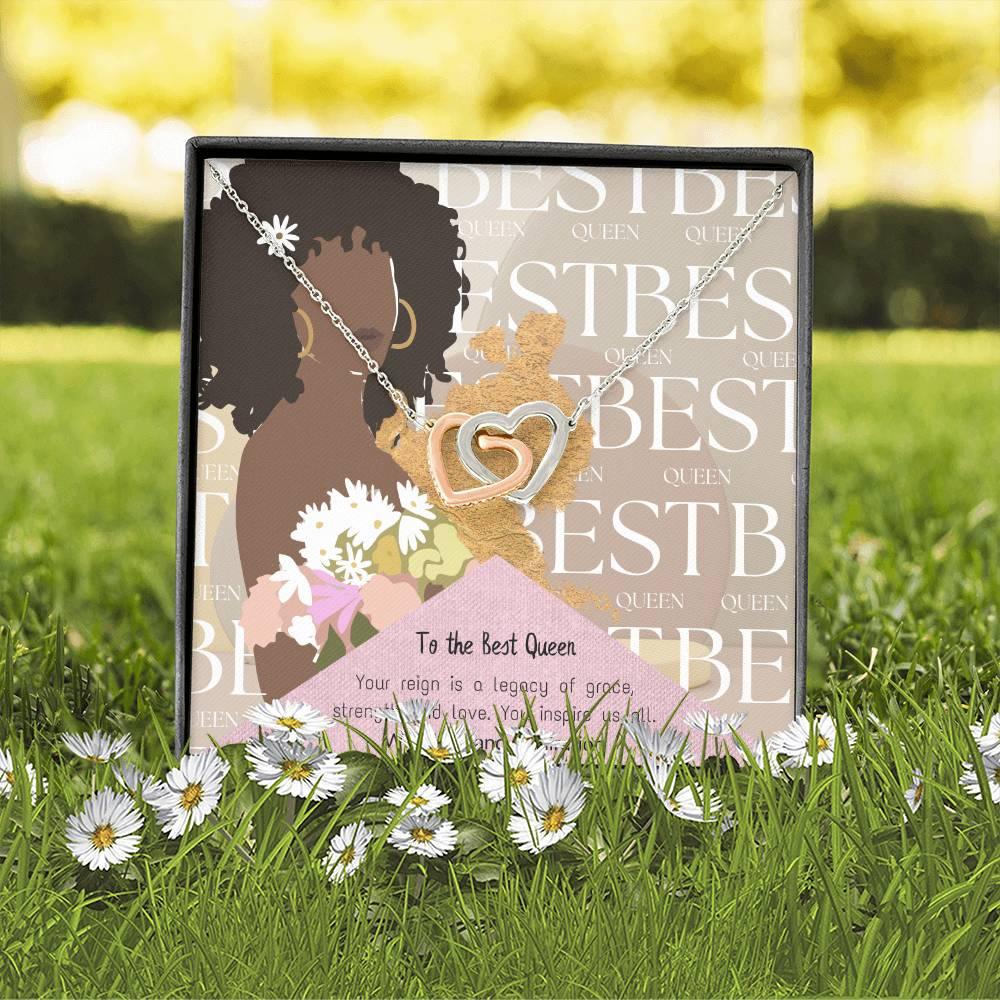 To My Best Queen I Interlocking Heart Necklace Pendant Necklace I Gift for Wife Birthday, Wife Anniversary, Gift For Soulmate - Camili Bel Creations Gift Shop