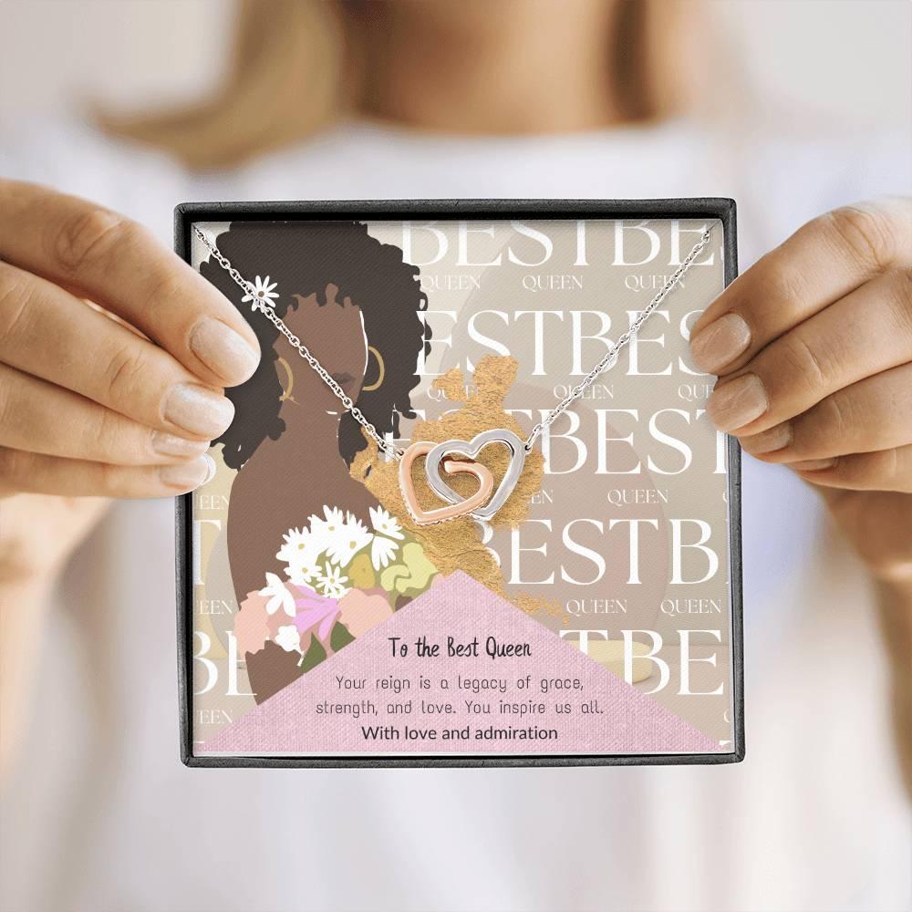 To My Best Queen I Interlocking Heart Necklace Pendant Necklace I Gift for Wife Birthday, Wife Anniversary, Gift For Soulmate - Camili Bel Creations Gift Shop