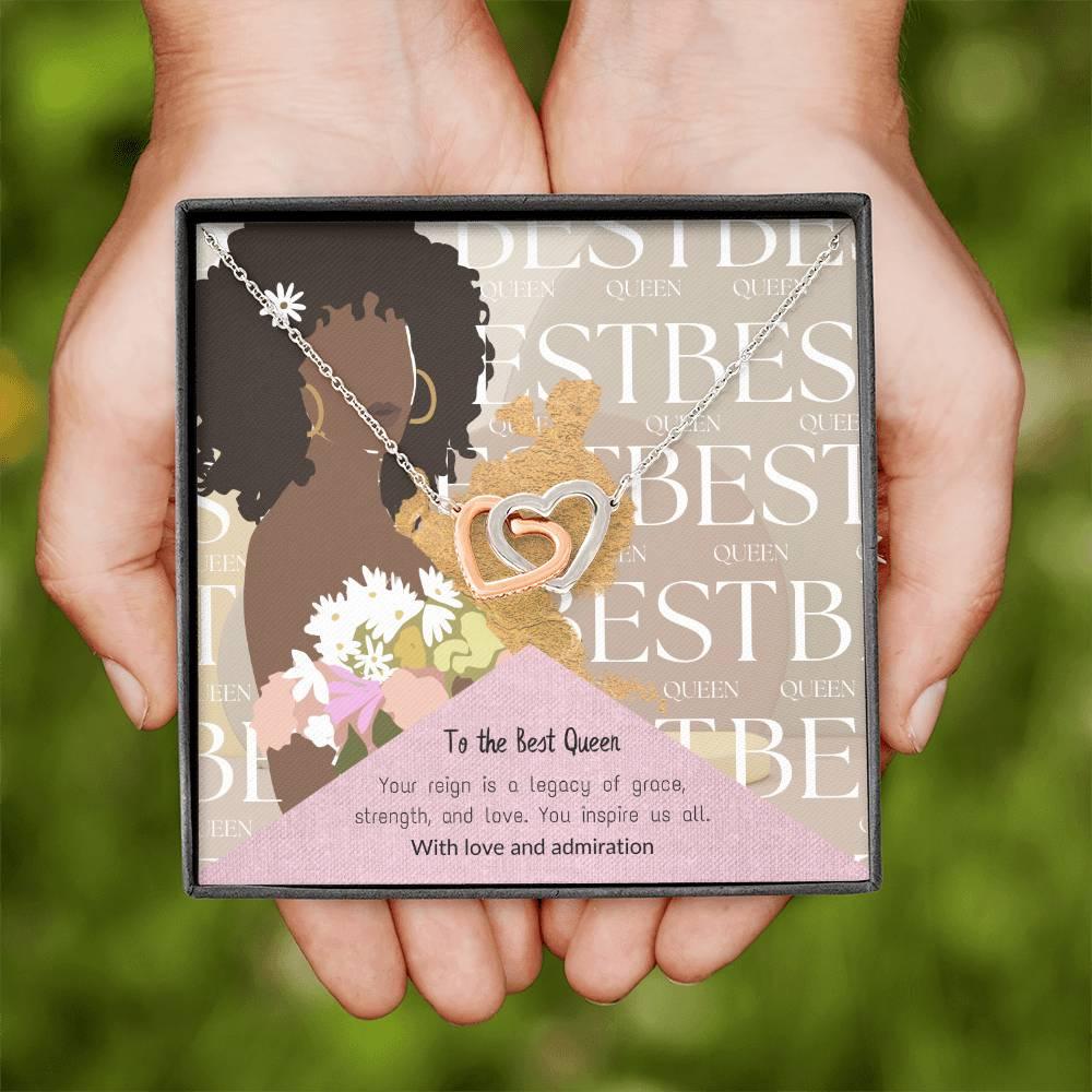 To My Best Queen I Interlocking Heart Necklace Pendant Necklace I Gift for Wife Birthday, Wife Anniversary, Gift For Soulmate - Camili Bel Creations Gift Shop