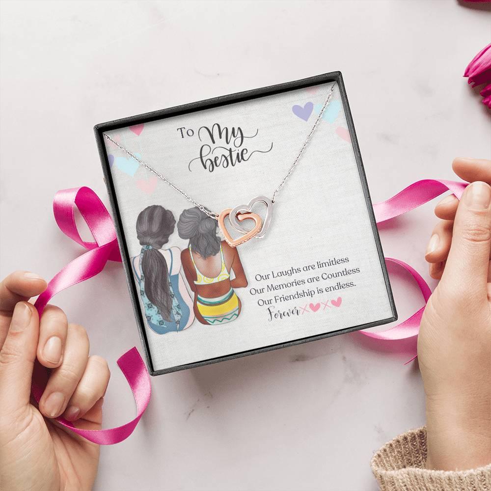 Interlocking Hearts Necklace - Token of Love Best Friend Forever - Camili Bel Creations Gift Shop